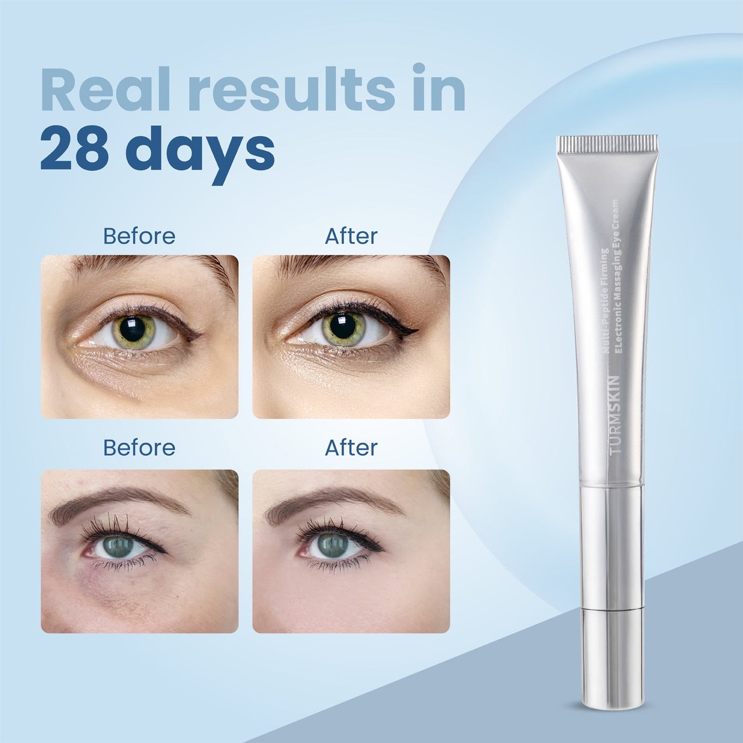 TurmSkin Anti-Falten Augencreme mit elektronischer Massagefunktion